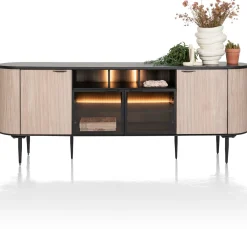 New XOOON ARAMON dressoir (210cm) - 2-deuren + 2-glasdeuren -