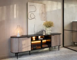 New XOOON ARAMON dressoir (210cm) - 2-deuren + 2-glasdeuren -