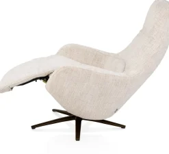 Clearance XOOON Arco, relax-fauteuil - 1 motor - verstelbare hoofdsteun - stof Luton - Creme