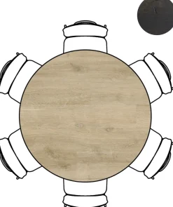 Sale XOOON ARVADA bartafel 140 cm - rond - centrale poot - naturel eiken