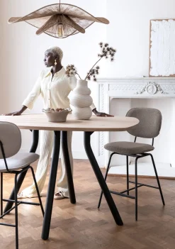 Discount XOOON ARVADA bartafel 125 cm - rond - centrale poot - naturel eiken