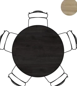 XOOON ARVADA bartafel 125 cm - rond - centrale poot kort - marmerlook