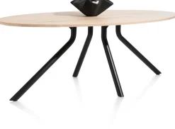 Discount XOOON Arvada ellipsvormige eiken eettafel met metalen poot 220x110cm