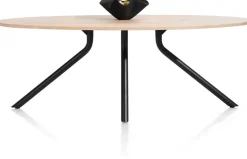 Discount XOOON Arvada ellipsvormige eiken eettafel met metalen poot 220x110cm