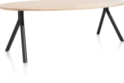 Hot XOOON Arvada ellipsvormige eiken eettafel met metalen poten 220x110cm