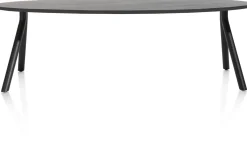 Discount XOOON Arvada ellipsvormige eiken eettafel met metalen poten 220x110cm