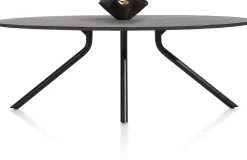 Outlet XOOON Arvada ellipsvormige eiken eettafel met metalen poot 220x110cm