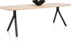 Sale XOOON Arvada ovale eiken eettafel met zwart metalen poten 190x100cm