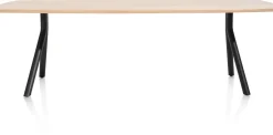 Sale XOOON Arvada ovale eiken eettafel met zwart metalen poten 190x100cm