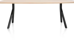 Sale XOOON Arvada ovale eiken eettafel met zwart metalen poten 190x100cm