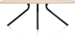 Outlet XOOON Arvada ovale eiken eettafel met zwart metalen poot 190x100cm