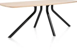 Outlet XOOON Arvada ovale eiken eettafel met zwart metalen poot 190x100cm