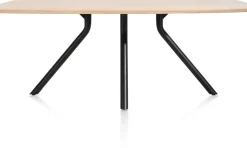 New XOOON Arvada ovale eiken eettafel met zwart metalen poot 160x100cm