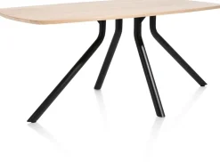 New XOOON Arvada ovale eiken eettafel met zwart metalen poot 160x100cm