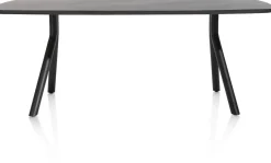 XOOON Arvada ovale eiken eettafel met zwart metalen poten 160x100cm