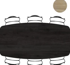 Sale XOOON Arvada ovale eiken eettafel met zwart metalen poot 220x110cm