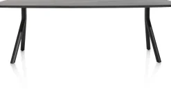 Online XOOON Arvada ovale eiken eettafel met zwart metalen poten 220x110cm