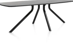 Discount XOOON Arvada ovale eiken eettafel met zwart metalen poot 250x110cm