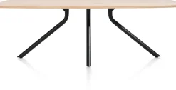 Outlet XOOON Arvada ovale eiken eettafel met zwart metalen poot 220x110cm