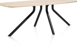 Outlet XOOON Arvada ovale eiken eettafel met zwart metalen poot 220x110cm