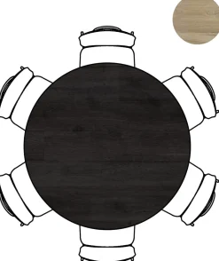 XOOON Arvada ronde eiken eettafel met zwart metalen poot 140cm