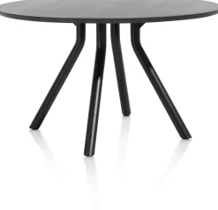 Best XOOON Arvada ronde eiken eettafel met zwart metalen poot 125cm
