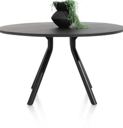 Best XOOON Arvada ronde eiken eettafel met zwart metalen poot 125cm