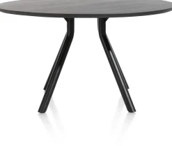 Best XOOON Arvada ronde eiken eettafel met zwart metalen poot 125cm