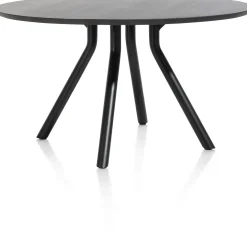 Best XOOON Arvada ronde eiken eettafel met zwart metalen poot 125cm