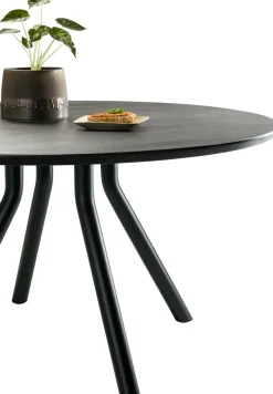 Best XOOON Arvada ronde eiken eettafel met zwart metalen poot 125cm