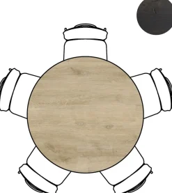 Clearance XOOON ARVADA tafel 125 cm - rond - centrale poot Nebbia |