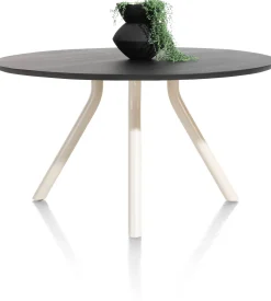 Best XOOON ARVADA tafel 140 cm - rond - centrale poot Nebbia - onyx