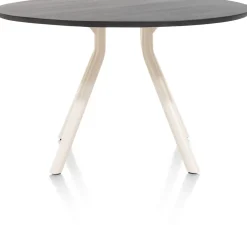 Discount XOOON ARVADA tafel 125 cm - rond - centrale poot Nebbia - onyx