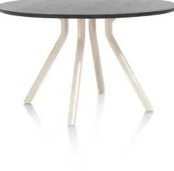 Discount XOOON ARVADA tafel 125 cm - rond - centrale poot Nebbia - onyx