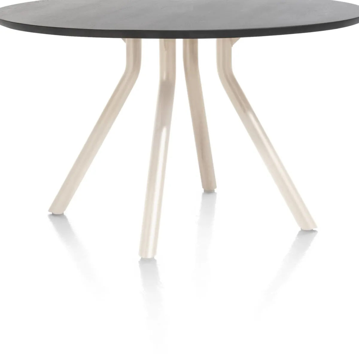 Discount XOOON ARVADA tafel 125 cm - rond - centrale poot Nebbia - onyx