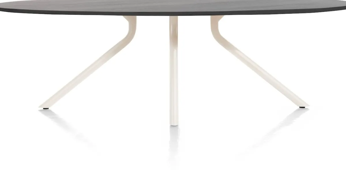 Discount XOOON ARVADA tafel 250 x 110 cm - ellips - centrale poot Nebbia - onyx