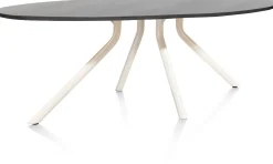 Discount XOOON ARVADA tafel 250 x 110 cm - ellips - centrale poot Nebbia - onyx