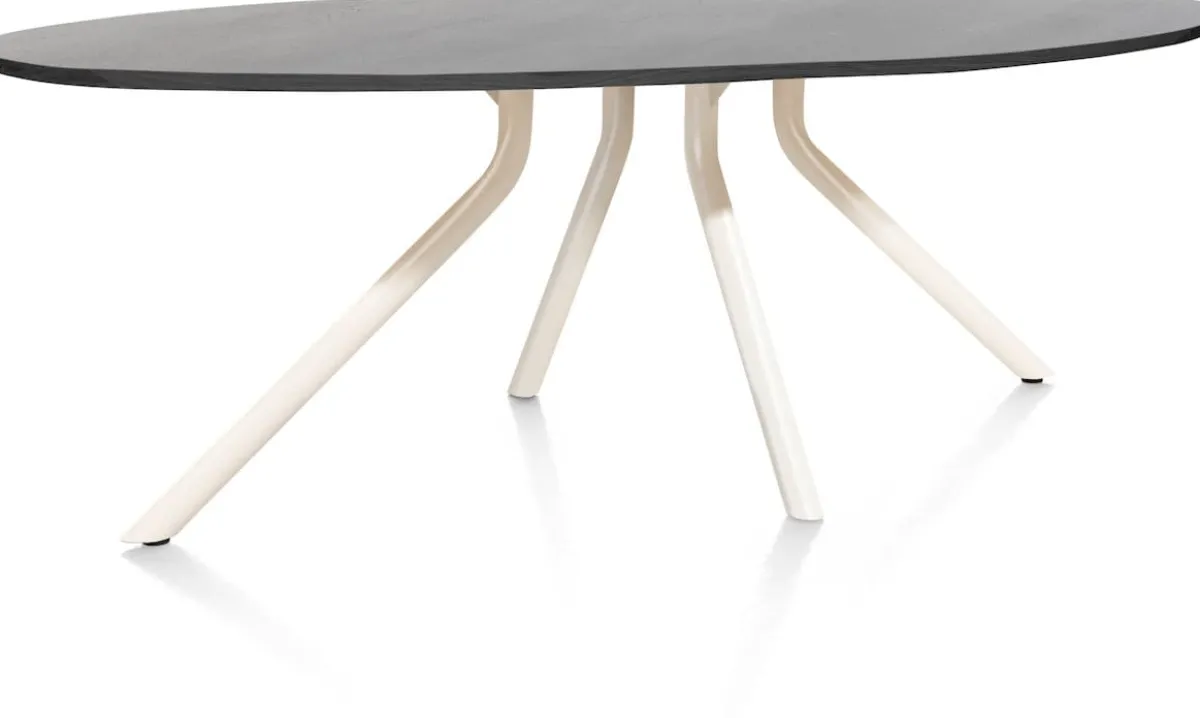 Discount XOOON ARVADA tafel 250 x 110 cm - ellips - centrale poot Nebbia - onyx