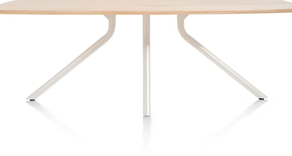 Discount XOOON ARVADA tafel 190 x 100 cm - ovaal - centrale poot Nebbia