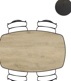 Best XOOON ARVADA tafel 160 x 100 cm - ovaal - centrale poot Nebbia