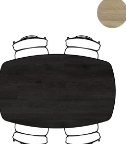 Clearance XOOON ARVADA tafel 160 x 100 cm - ovaal - centrale poot Nebbia - onyx