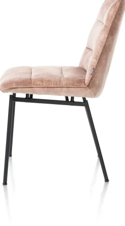 Hot XOOON Aurora velours eetkamerstoel met zwart metalen frame