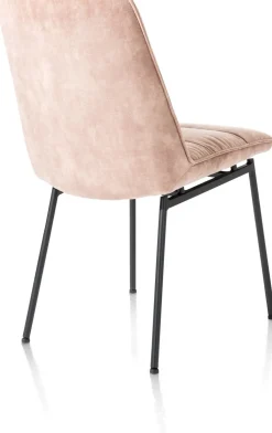 Hot XOOON Aurora velours eetkamerstoel met zwart metalen frame