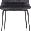 Outlet XOOON Aurora velours eetkamerstoel met zwart metalen frame
