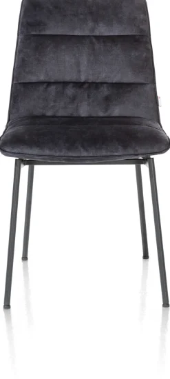 Outlet XOOON Aurora velours eetkamerstoel met zwart metalen frame