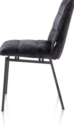 Outlet XOOON Aurora velours eetkamerstoel met zwart metalen frame