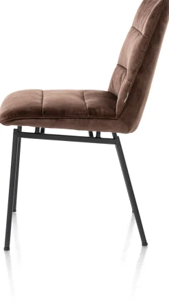 XOOON Aurora velours eetkamerstoel met zwart metalen frame