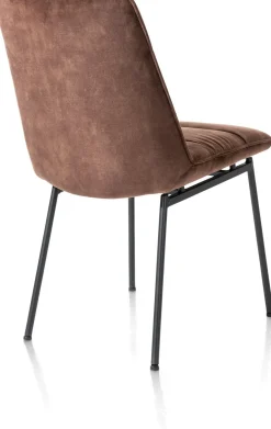 XOOON Aurora velours eetkamerstoel met zwart metalen frame