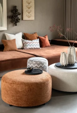 Hot XOOON BeautiQ - Chic poef - rond 80 cm in de kleur Crème - COCOmaison