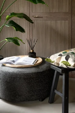 Outlet XOOON BeautiQ - Chic poef - rond 80 cm in de kleur Antraciet